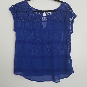 Blue lace top